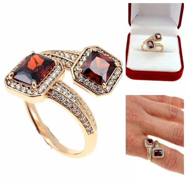 gold ring 18,60mm. gold-plated engagement xuping