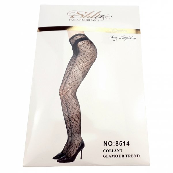 Black fishnet stockings with rhinestones