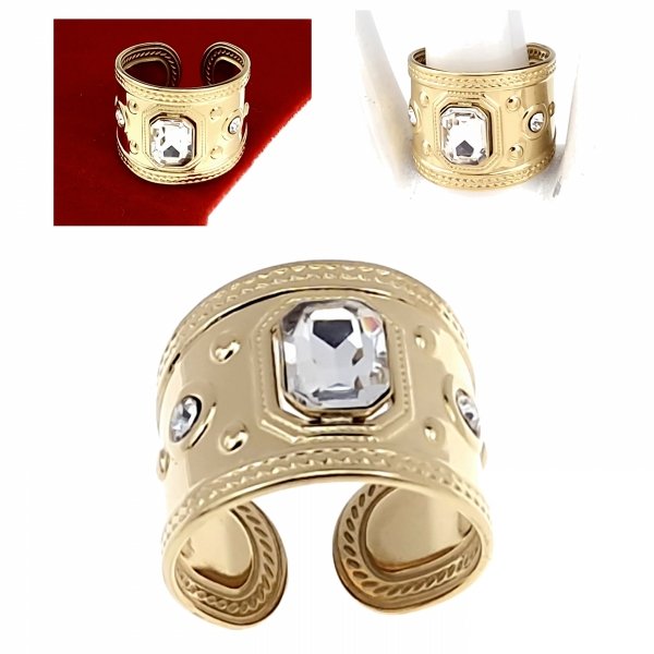 ring 18,30mm gold stainless steel