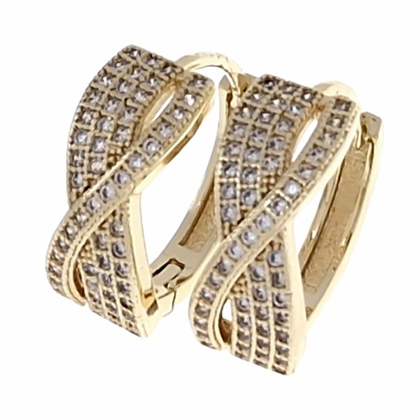 gold plated earrings with exclusive cubic zirconia