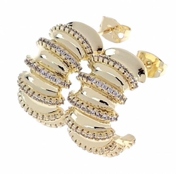 gold plated earrings with exclusive cubic zirconia