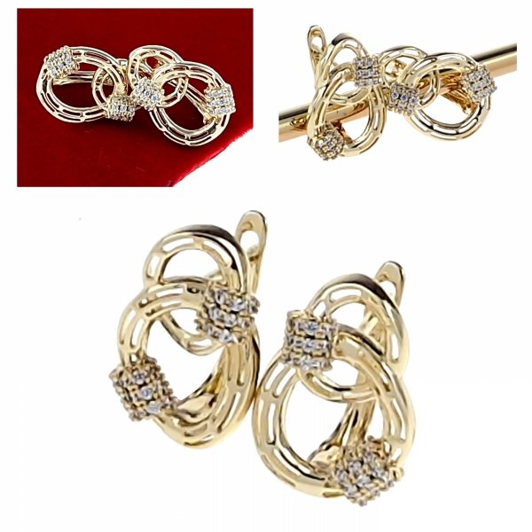 gold plated earrings with exclusive cubic zirconia
