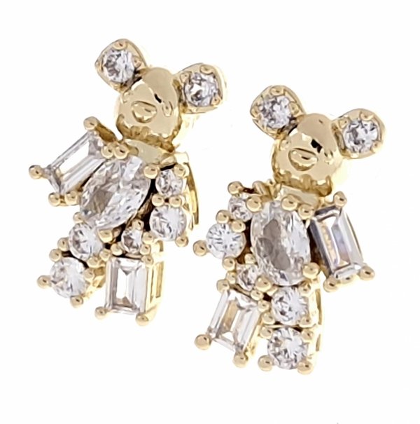 gold plated earrings with exclusive cubic zirconia
