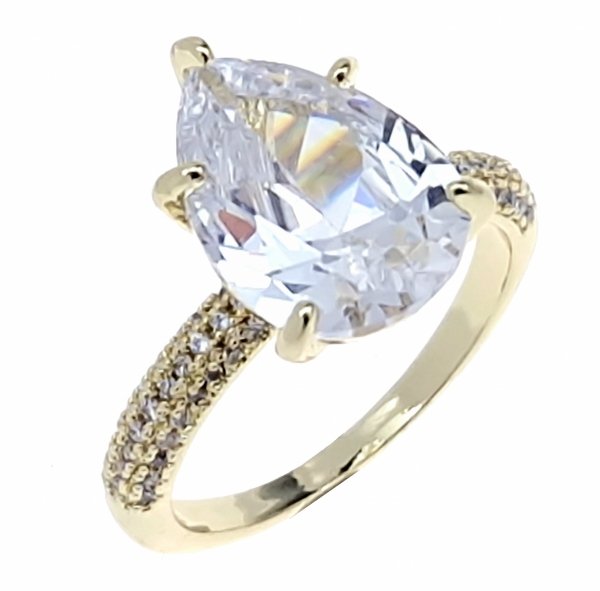 gold ring 18,60mm. gold-plated engagement xuping