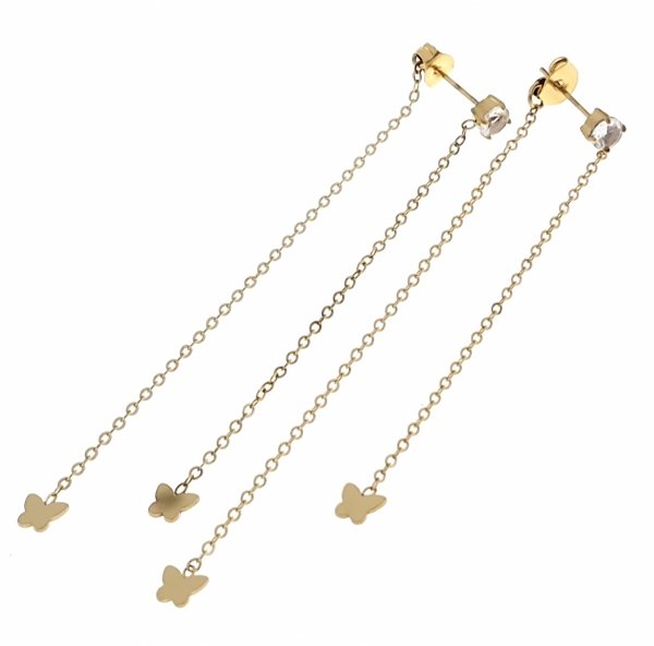 gold earrings made of stainless steel