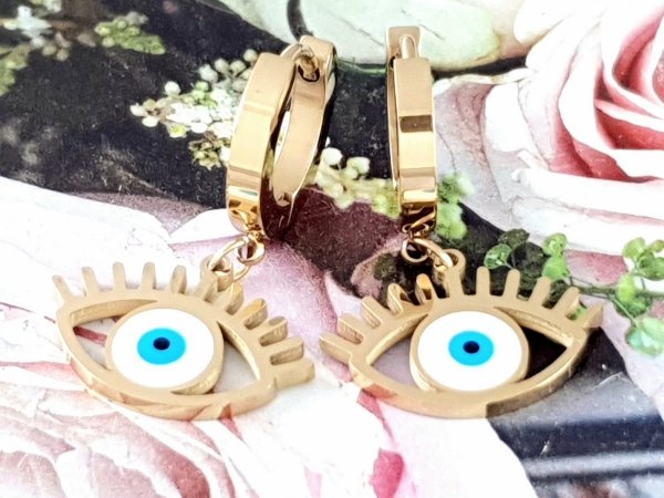 gold earrings made of stainless steel