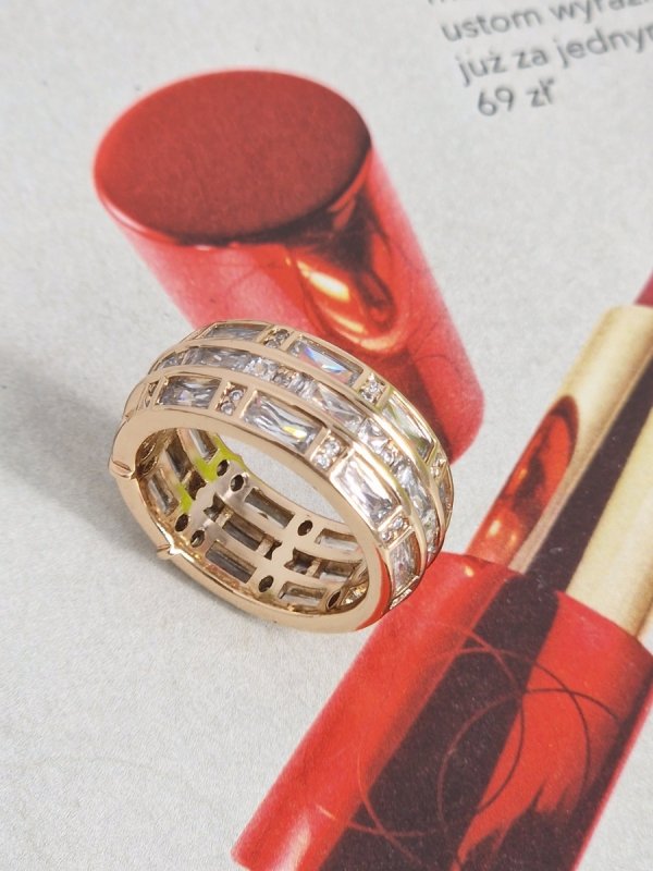gold ring 18,60mm. gold-plated engagement xuping