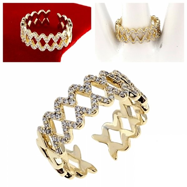 gold ring 17,00mm. gold-plated engagement xuping