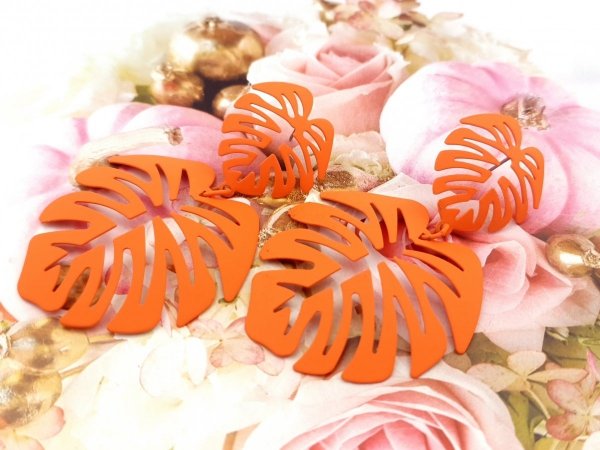 Golden earrings silk flowers