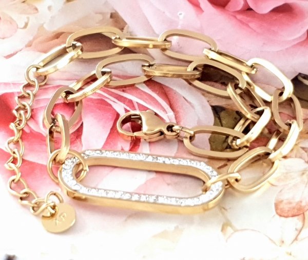 BRACELET GOLD CELEBRITY STAINLESS STEEL