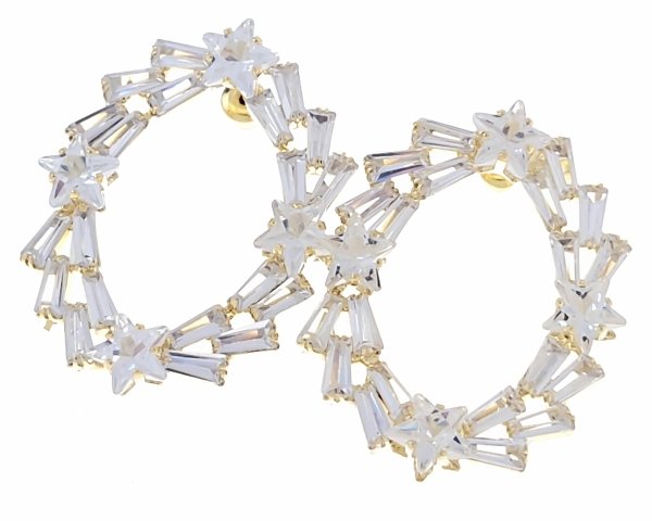 gold plated earrings with exclusive cubic zirconia