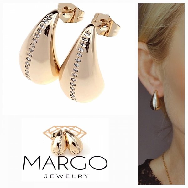 gold plated earrings with exclusive cubic zirconia