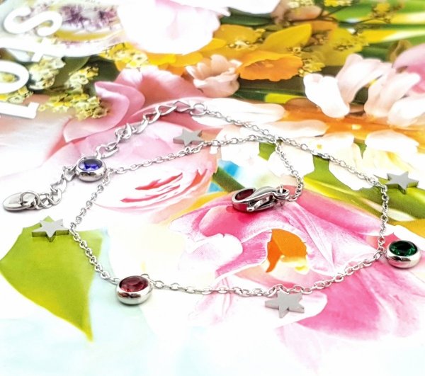 BRACELET, SILVER CELEBRITY STAINLESS STEEL