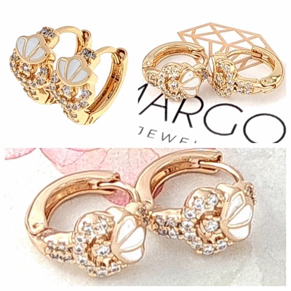 gold plated earrings with exclusive cubic zirconia