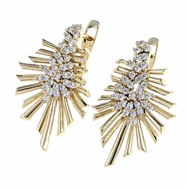 gold plated earrings with exclusive cubic zirconia