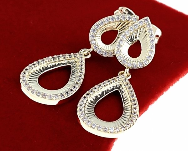 gold plated earrings with exclusive cubic zirconia