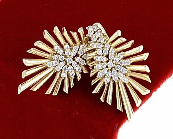 gold plated earrings with exclusive cubic zirconia