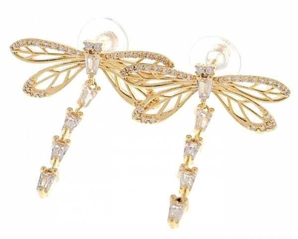 gold plated earrings with exclusive cubic zirconia