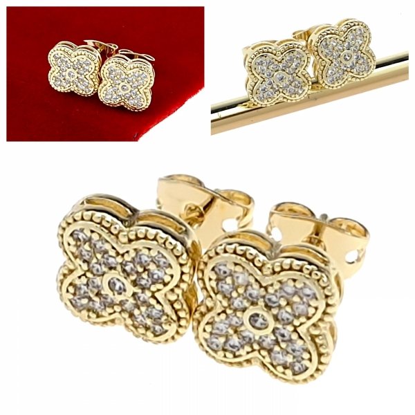 gold plated earrings with exclusive cubic zirconia
