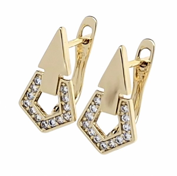 gold plated earrings with exclusive cubic zirconia