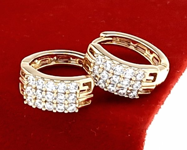 gold plated earrings with exclusive cubic zirconia