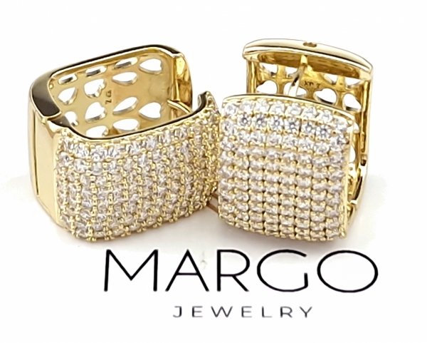 gold plated earrings with exclusive cubic zirconia