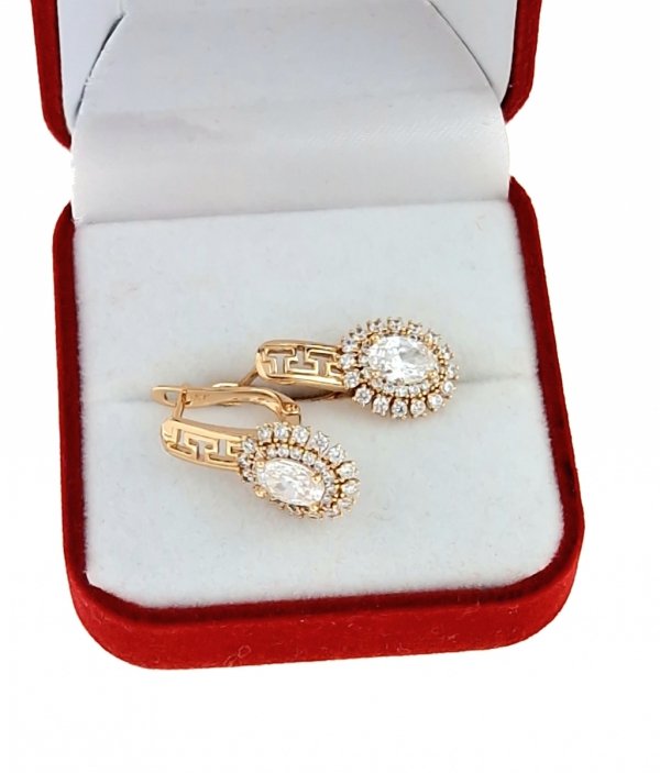 gold plated earrings with exclusive cubic zirconia
