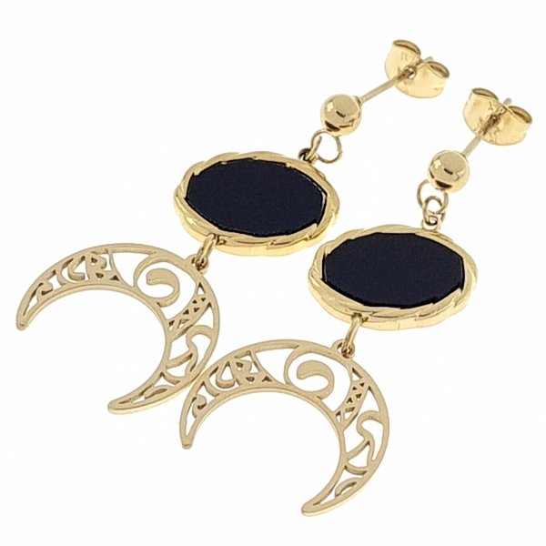 gold earrings made of stainless steel