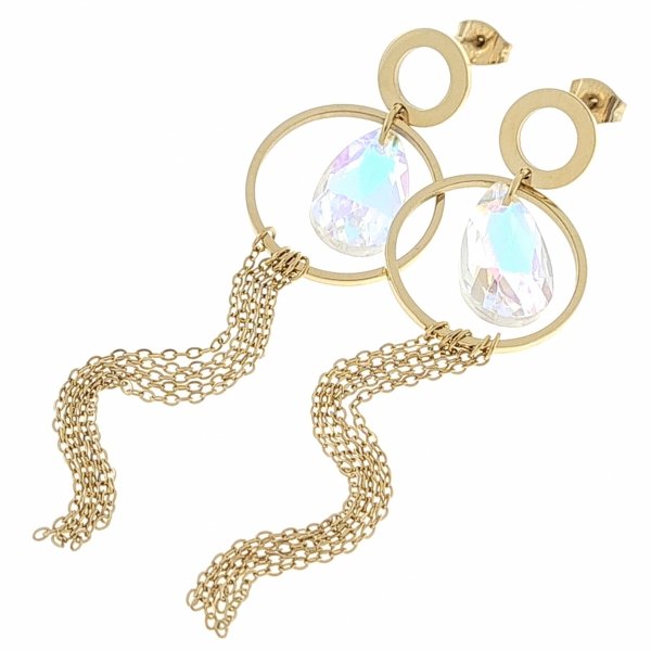 gold earrings made of stainless steel