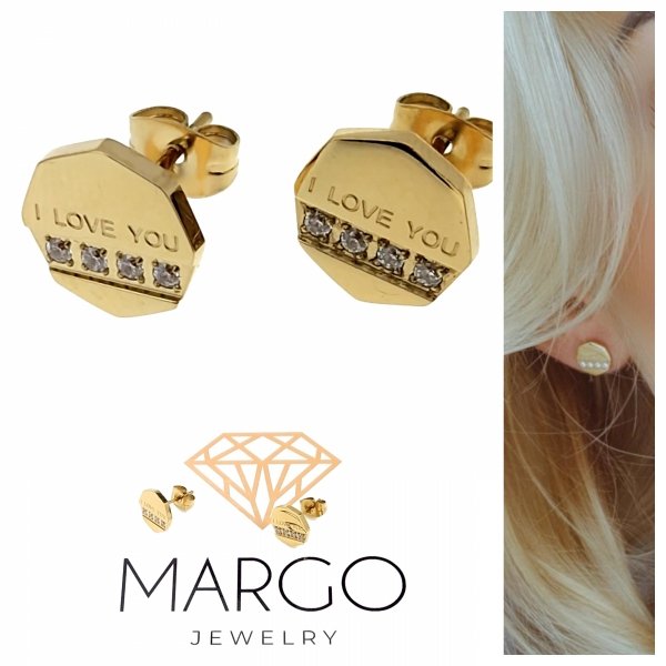 gold earrings made of stainless steel