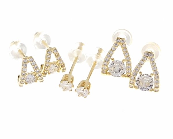 gold plated earrings with exclusive cubic zirconia