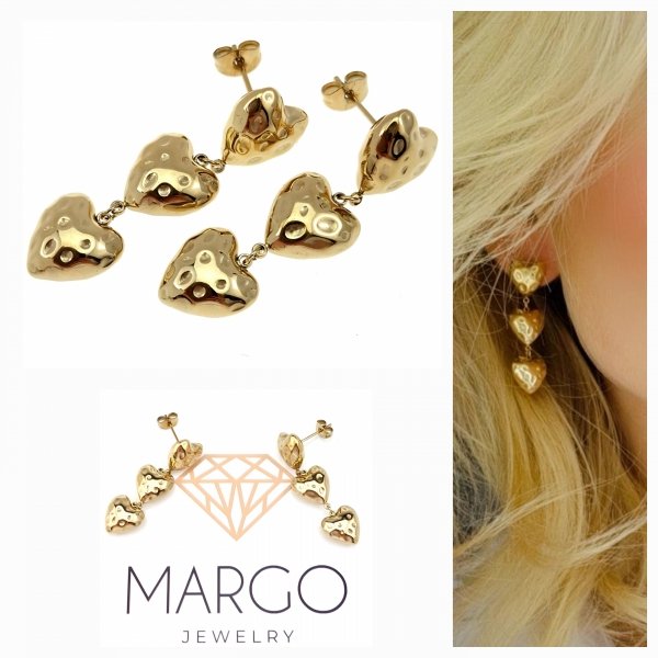 gold earrings made of stainless steel