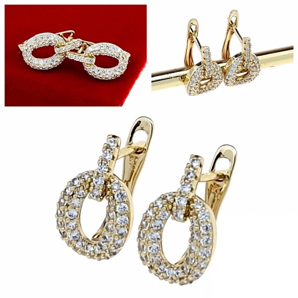 gold plated earrings with exclusive cubic zirconia
