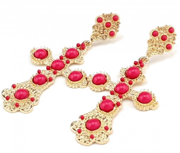 EARRINGS GOLD LONG ZIRCONIA WEDDING WEDDING