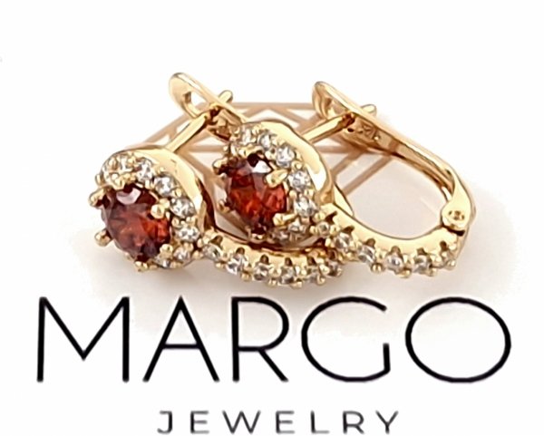 gold plated earrings with exclusive cubic zirconia