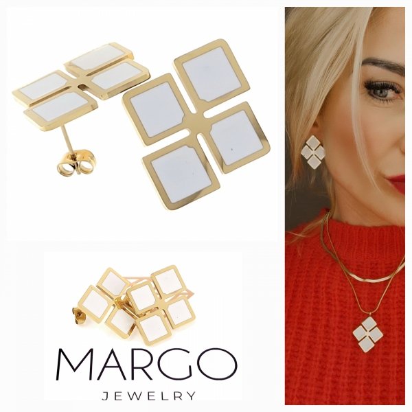 gold earrings made of stainless steel