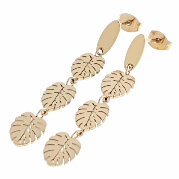 gold earrings made of stainless steel