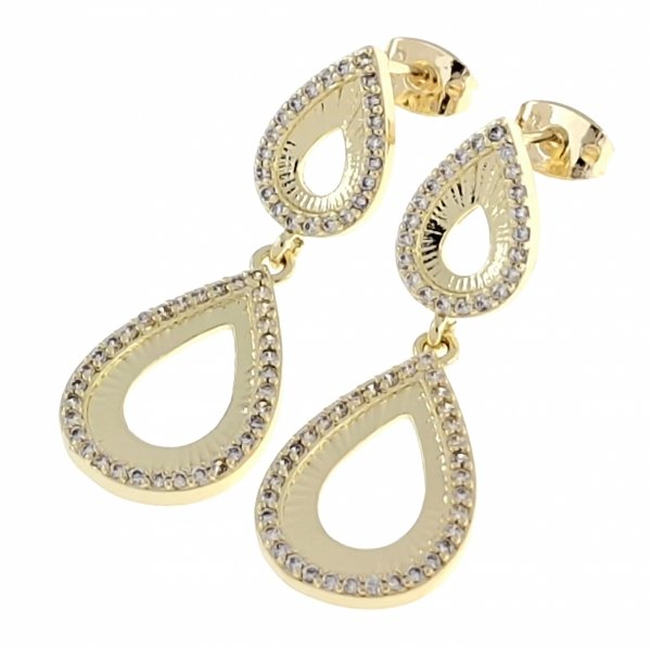gold plated earrings with exclusive cubic zirconia