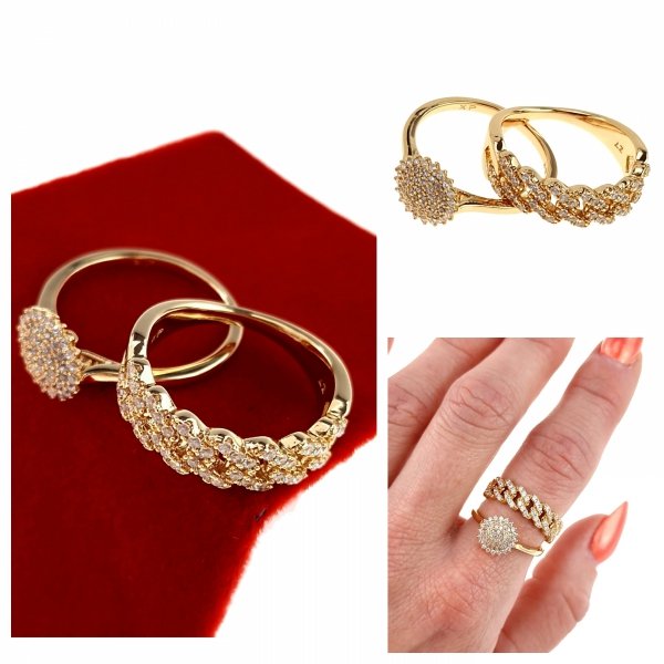 gold ring 18,60mm. gold-plated engagement xuping