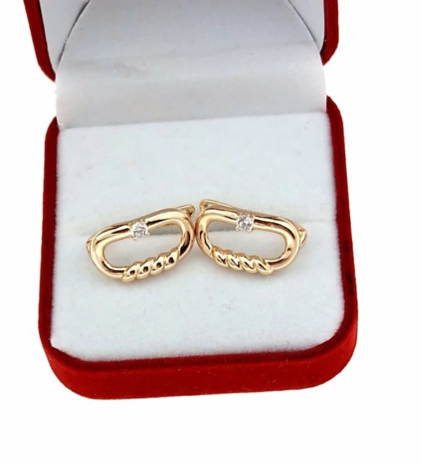 gold plated earrings with exclusive cubic zirconia