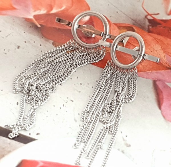 gold earrings made of stainless steel