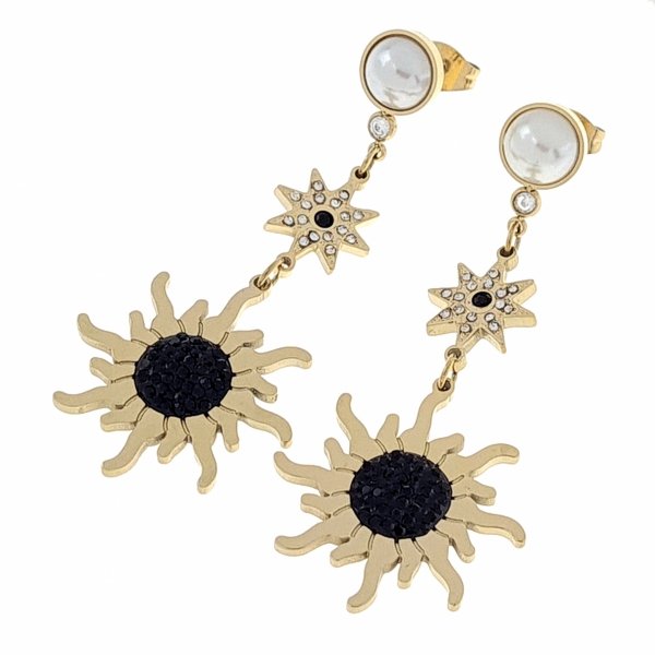 gold earrings made of stainless steel