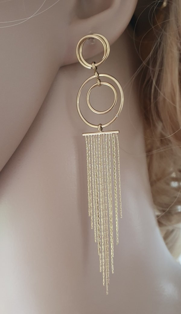 gold earrings made of stainless steel