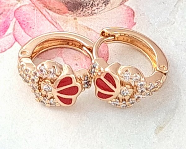 gold plated earrings with exclusive cubic zirconia