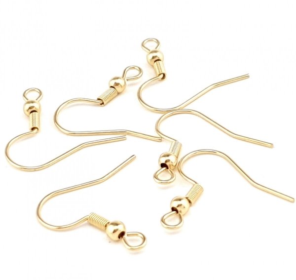 2X GOLD EARRING EARRINGS SURGICAL STEEL