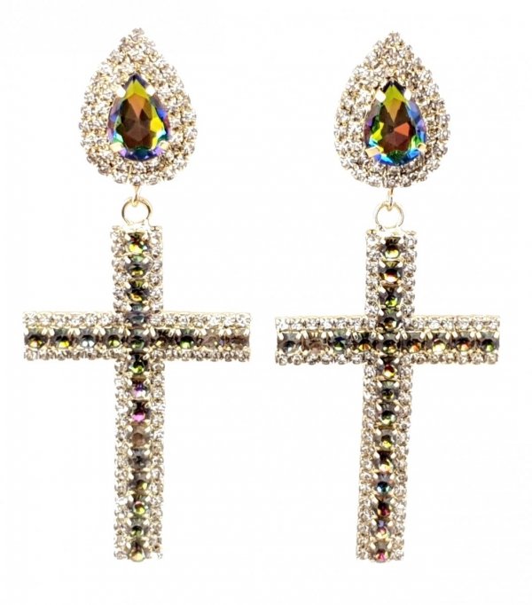 EARRINGS GOLD LONG ZIRCONIA WEDDING WEDDING