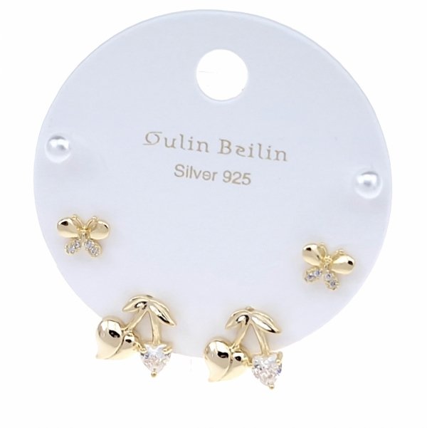 gold plated earrings with exclusive cubic zirconia