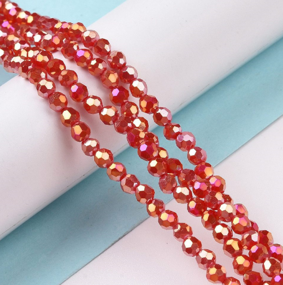 Glass beads faceted strands