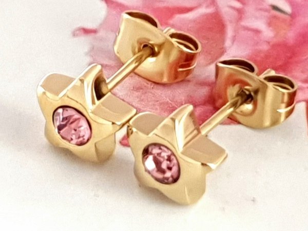 gold earrings made of stainless steel