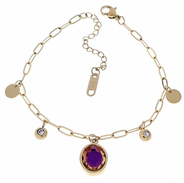 BRACELET GOLD CELEBRITY STAINLESS STEEL